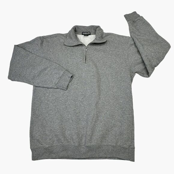 Lands’ End Gray Pullover 1/4 Zip Men’s Long Sleeved Sweater Size Medium 38-40 - Picture 1 of 9